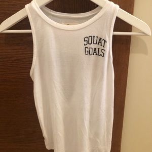 Hollister “Squat Goals” tank top w  back cut out